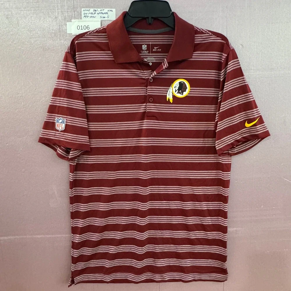 Nike Dri Fit NFL Washington Redskins On-Field Polo Shirt Men's Size S Burgundy